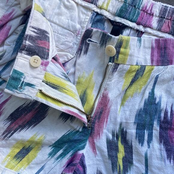 J. CREW Southwestern Linen Blend Short Womens Sz 8 Festival Boho - Picture 3 of 6